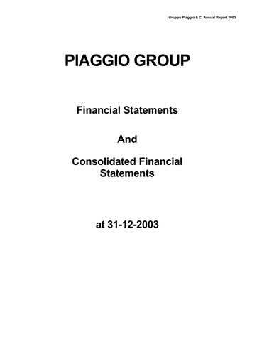 Thumbnail Piaggio Financial Statement 2003