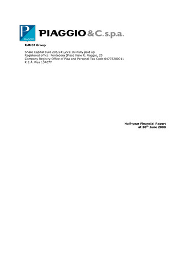 Thumbnail Piaggio Half-year Report 2008-h1