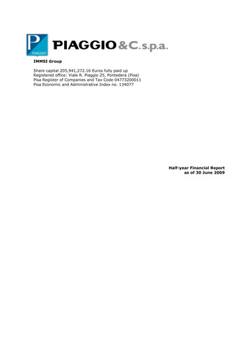 Thumbnail Piaggio Half-year Report 2009-h1
