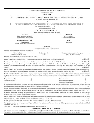 Vorschaubild Arrow Electronics
 Jahresbericht 2024