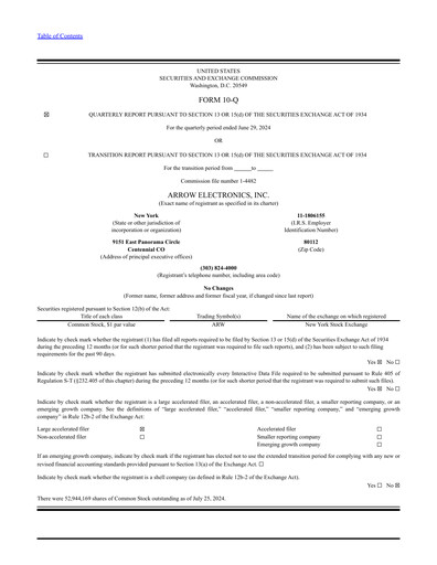 Thumbnail Arrow Electronics
 Quarterly Report 2024-q2