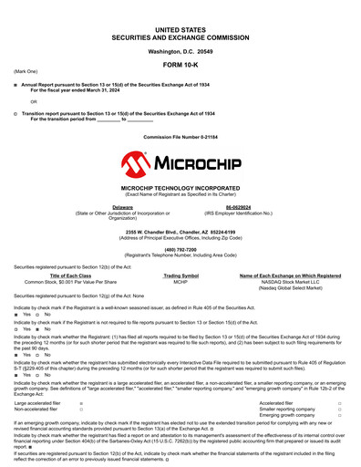 Vorschaubild Microchip Technology Jahresbericht 2024
