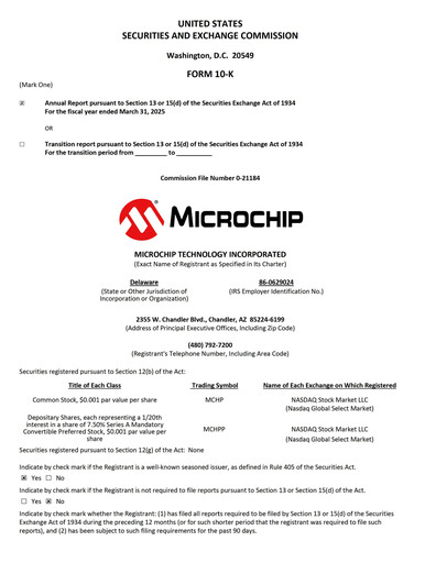 Thumbnail Microchip Technology Annual Report 2025