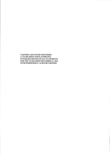 Thumbnail Takween Advanced Industries Financial Statement 2022