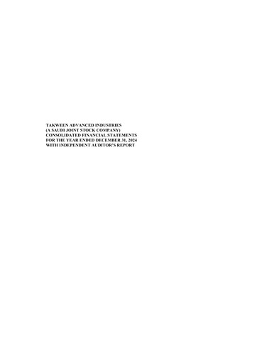 Thumbnail Takween Advanced Industries Financial Statement 2024