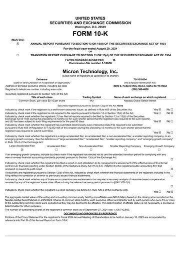 Thumbnail Micron Technology Annual Report 2024
