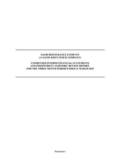 Miniature Saudi Reinsurance Company Rapport trimestriel 2025-q1