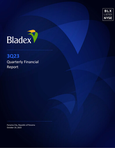 Vorschaubild Banco Latinoamericano de Comercio Exterior Quartalsbericht 2023-q3