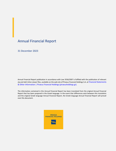Vorschaubild Piraeus Financial Holdings Finanzmitteilung 2023