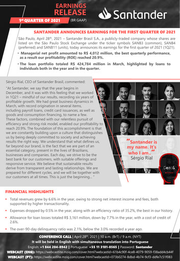 Thumbnail Banco Santander Brasil Quarterly Report 2021-q1