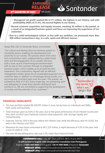 Thumbnail Banco Santander Brasil Quarterly Report 2021-q2