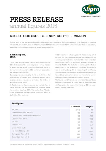 Thumbnail Sligro Food Financial Statement 2015