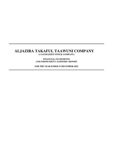 Vorschaubild Aljazira Takaful Taawuni Company Finanzmitteilung 2023