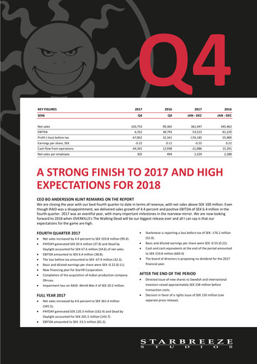 Thumbnail Starbreeze Quarterly Report 2017-q4