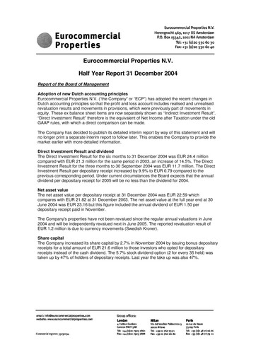Thumbnail Eurocommercial Properties Half-year Report 2004-2005-h1