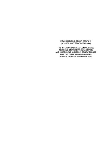 Thumbnail Fitaihi Holding Group Quarterly Report 2022-q3