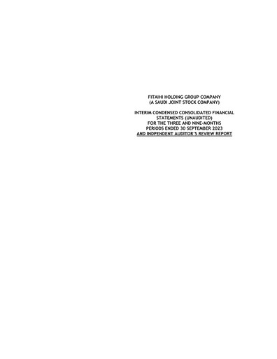 Thumbnail Fitaihi Holding Group Quarterly Report 2023-q3