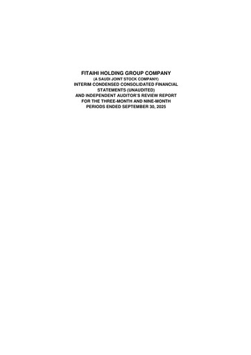 Thumbnail Fitaihi Holding Group Quarterly Report 2025-q3