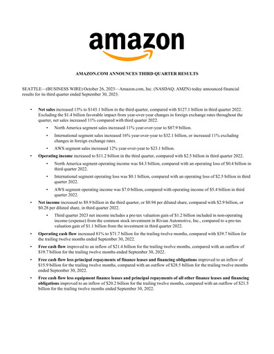 Thumbnail Amazon Quarterly Report 2023-q3