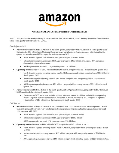 Thumbnail Amazon Quarterly Report 2023-q4