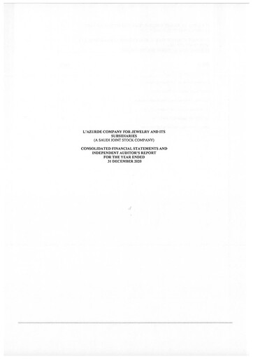 Miniature L'azurde Company for Jewelry Bilan financier 2020