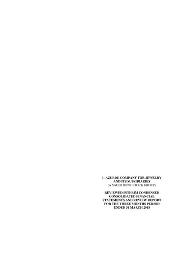 Thumbnail L'azurde Company for Jewelry Quarterly Report 2018-q1