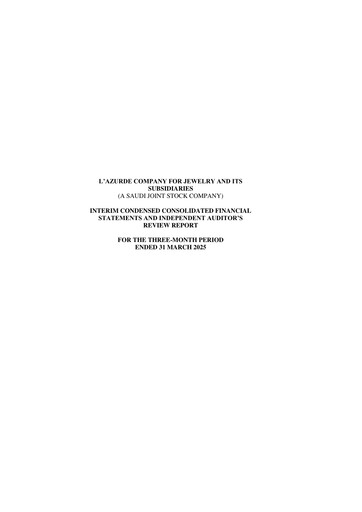 Thumbnail L'azurde Company for Jewelry Quarterly Report 2025-q1