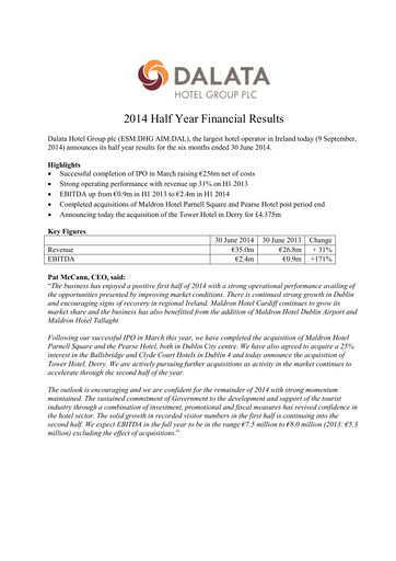 Thumbnail Dalata Hotel Group Half-year Report 2014-h1
