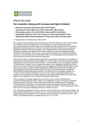 Thumbnail Van Lanschot Kempen Financial Statement 2016