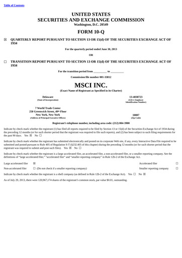Vorschaubild MSCI Quartalsbericht 2013-q2