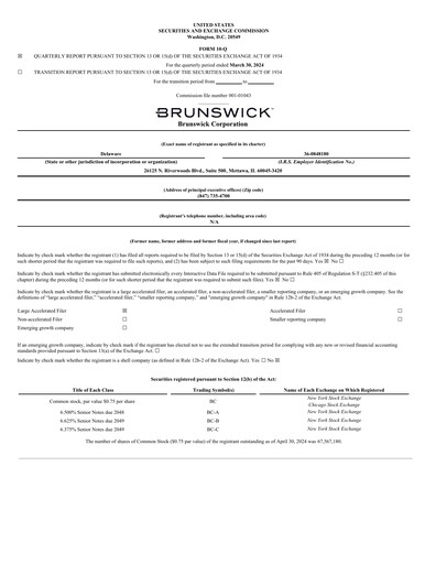 Thumbnail Brunswick Corporation Quarterly Report 2024-q1