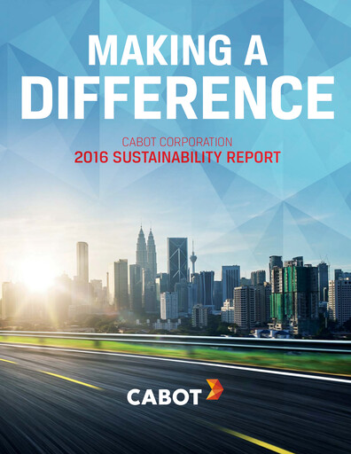 Thumbnail Cabot Corporation
 Sustainability Report 2016