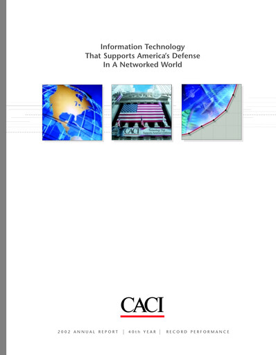 Miniature CACI International Inc Rapport annuel 2002
