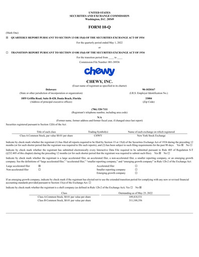 Thumbnail Chewy Quarterly Report 2022-q1