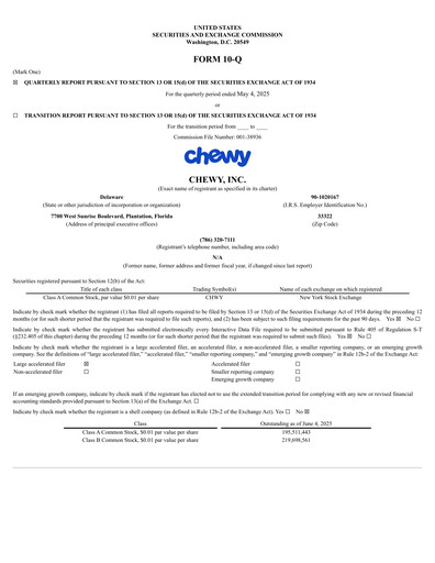 Thumbnail Chewy Quarterly Report 2025-q1