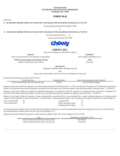 Thumbnail Chewy Quarterly Report 2025-q3