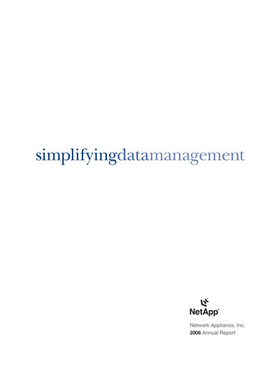 Miniature NetApp
 Rapport annuel 2006