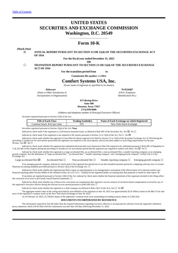Thumbnail Comfort Systems USA Annual Report 2022