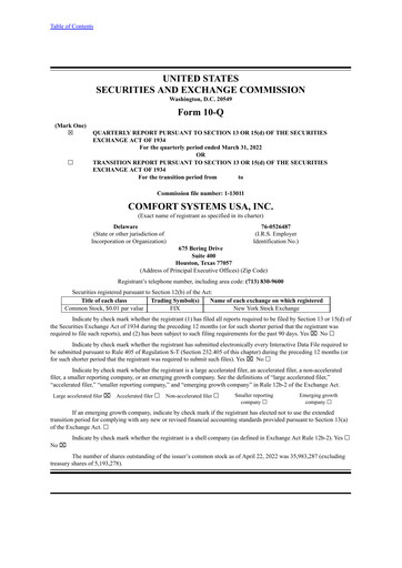 Thumbnail Comfort Systems USA Quarterly Report 2022-q1
