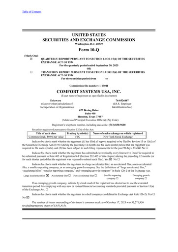 Thumbnail Comfort Systems USA Quarterly Report 2025-q3