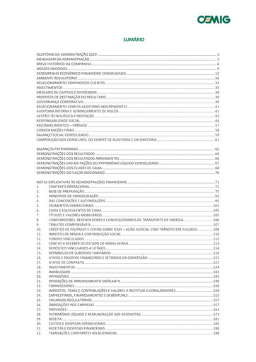 Thumbnail Cemig Financial Statement 2019