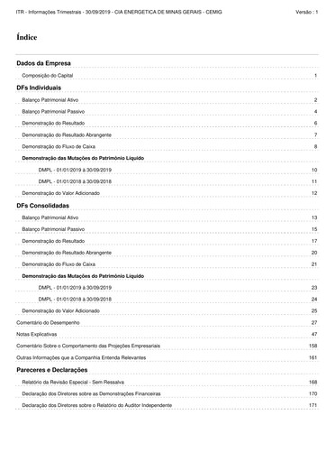 Thumbnail Cemig Quarterly Report 2019-q3