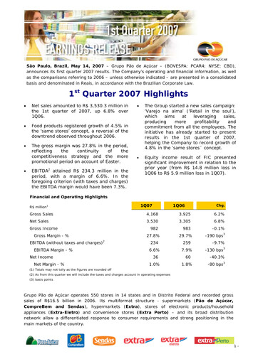 Thumbnail GPA Quarterly Report 2007-q1
