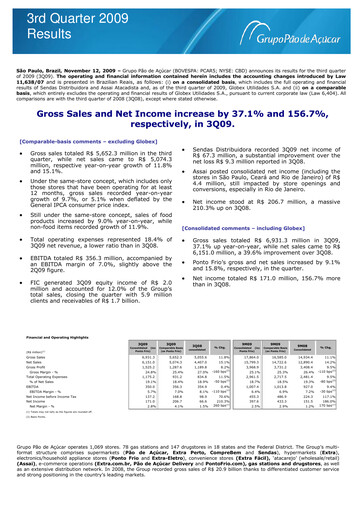 Thumbnail GPA Quarterly Report 2009-q3