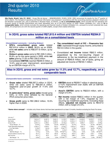 Thumbnail GPA Quarterly Report 2010-q2