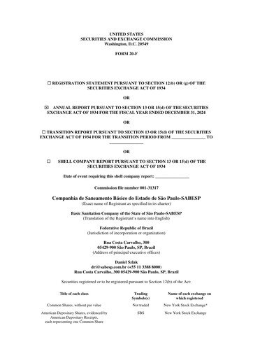 Miniature Sabesp Rapport annuel 2024