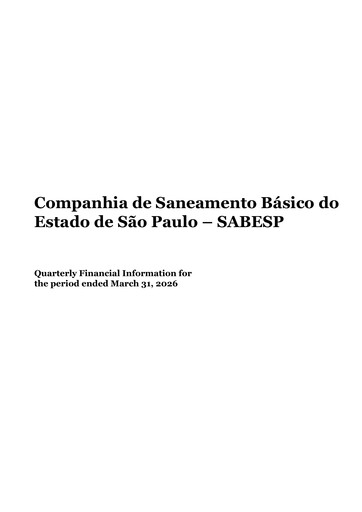 Thumbnail Sabesp Quarterly Report 2026-q1