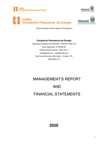 Thumbnail Companhia Paranaense de Energia (COPEL) Financial Statement 2020