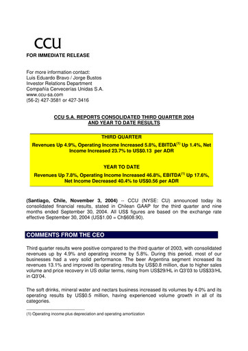 Thumbnail Compañía Cervecerías Unidas Quarterly Report 2004-q3