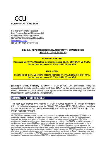 Thumbnail Compañía Cervecerías Unidas Quarterly Report 2006-q4